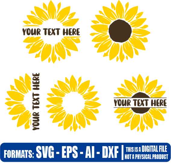 Sunflower - Sunflower monogram - Vectorisvg - Multipurpose, svg, dxf ...