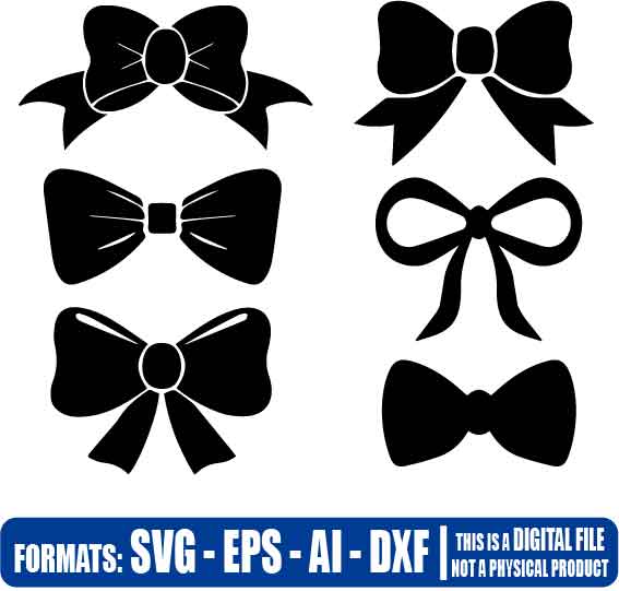 Bow tie svg - Vectorisvg - Multipurpose, svg, dxf, eps, ai, cricut ...