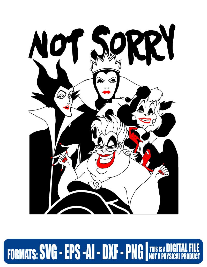 Villains Not Sorry, Villains Disney, Disney, Not Sorry, Cricut, Eps 