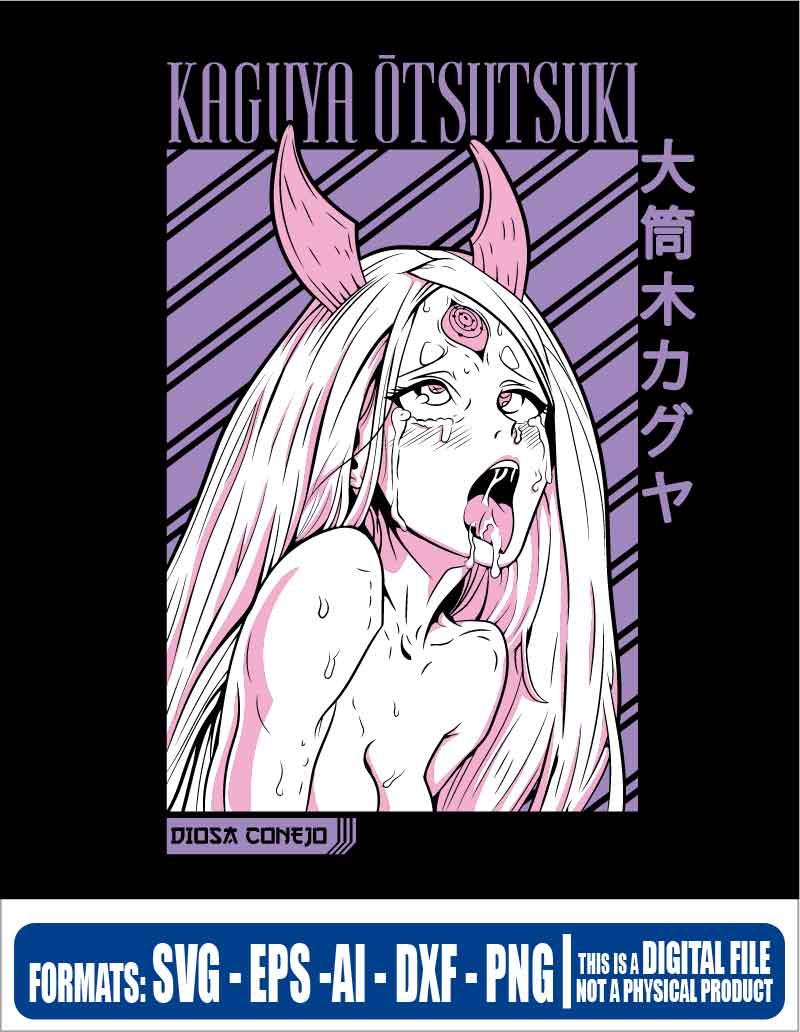 Diosa conejo kaguya otsutsuki hot, naruto, anime, waifu, svg, cricut, eps,  svg, pdf, png, file cut, t-shirt, file art, Multipurpose, svg, cut, dxf,  eps, ai, cricut, silhouette, plotter, vinyl, decal, sticker, wall