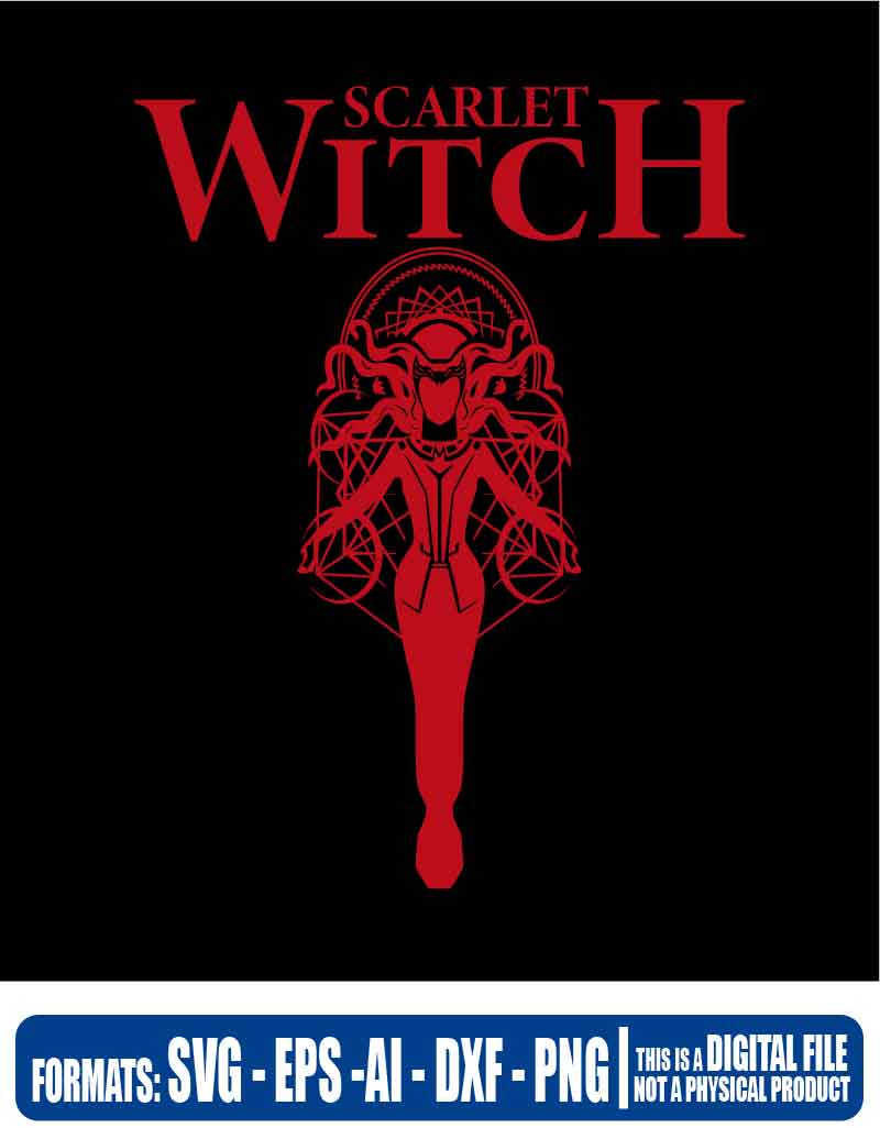 Wanda Scarlet Witch, dr stranger, marvel, comic, eps, svg