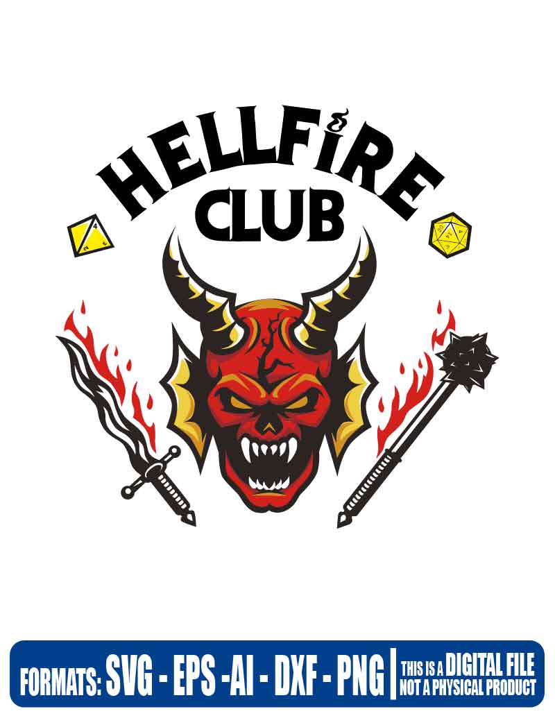 Hellfire club 2, stranger things, svg, cricut, eps, svg, pdf, png, file