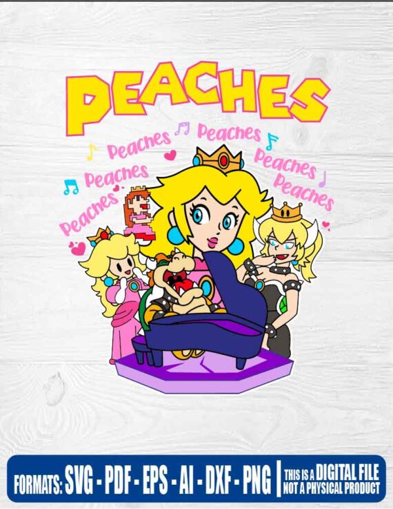 Super mario bros peaches and bowser, svg, cricut, eps, svg, pdf, png, file cut, t-shirt, file art, Multipurpose, svg, cut, dxf, eps, ai, cricut, silhouette, plotter, vinyl, decal, sticker, wall decor, tshirt, Cricut Cutting Machine, Scalable Vector Graphics