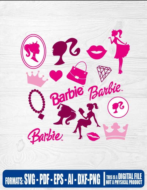 Barbie pack, svg, cricut, eps, svg, pdf, png, file cut, t-shirt, file art, Multipurpose, svg, cut, dxf, eps, ai, cricut, silhouette, plotter, vinyl, decal, sticker, wall decor, tshirt, Cricut Cutting Machine, Scalable Vector Graphics